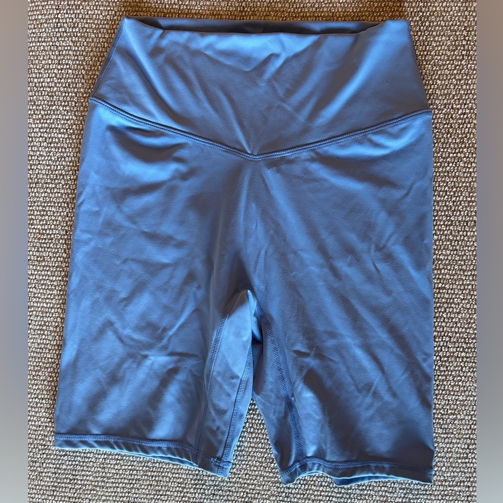 Women's High-Waist Blue Bike Shorts